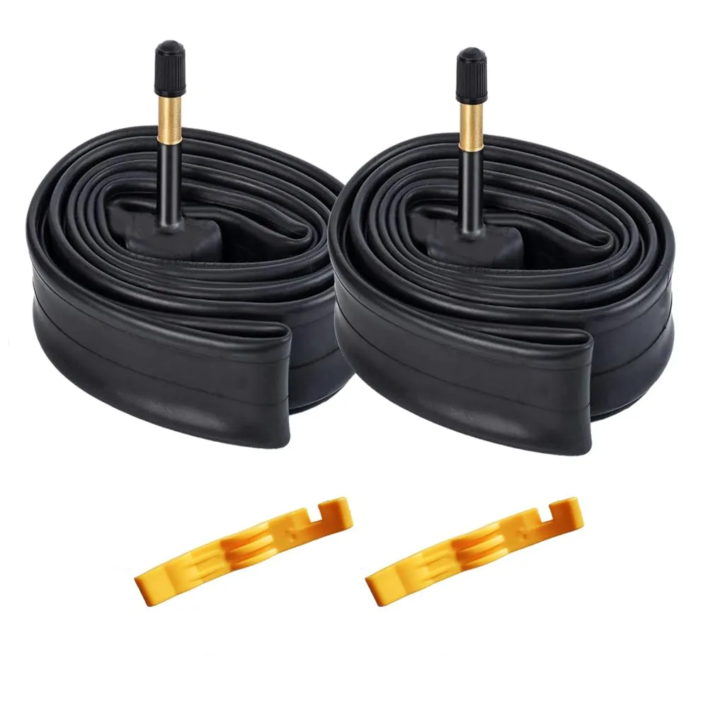 2 Pack 700C Road Bike Tubes 700x35/43 AV48mm Schrader Valve Compatible with 700x35c to 700x43c Tires