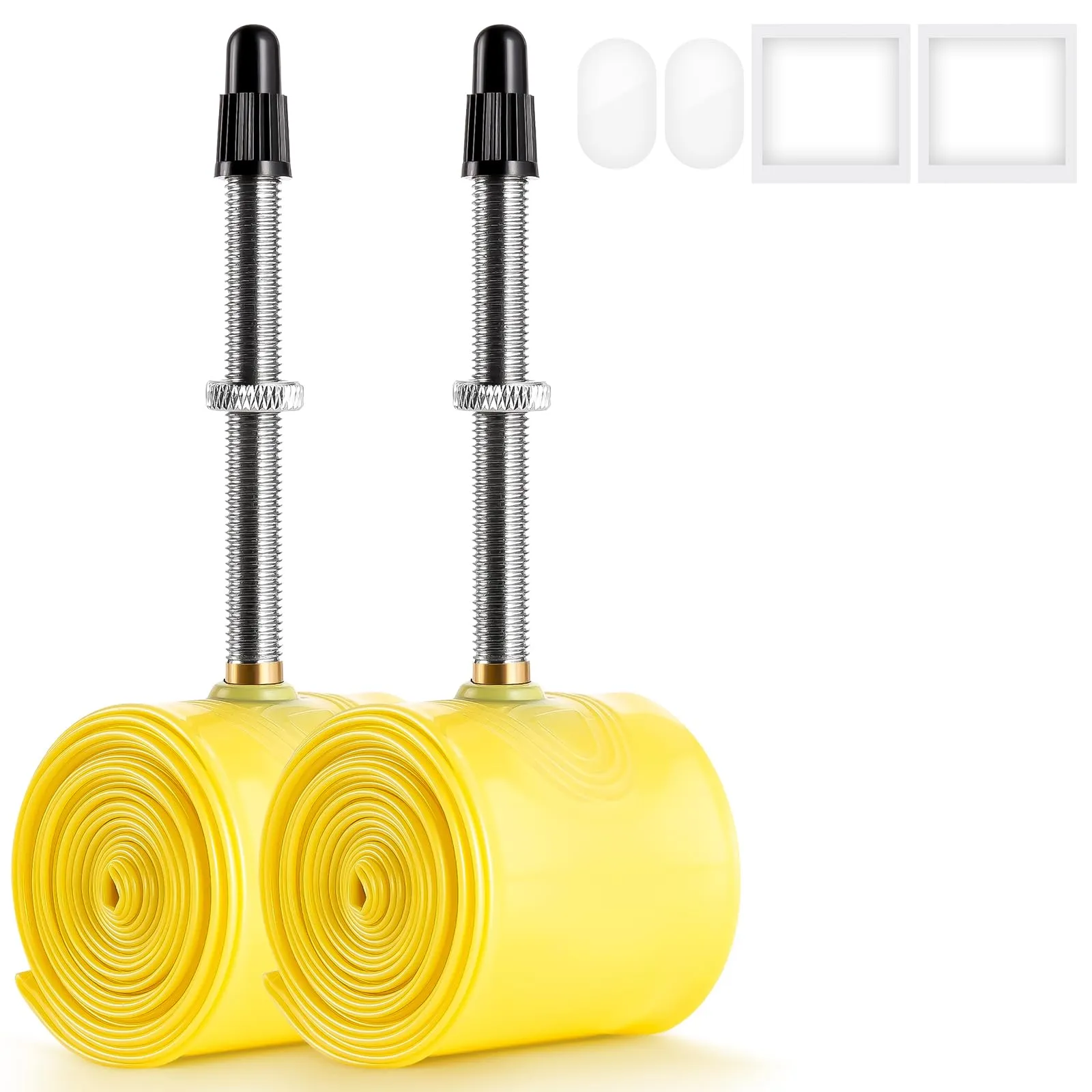 2 Pack 700C TPU Ultralight Tire Tubes 700x28/35C FV60mm Presta Valve with Rim Strips