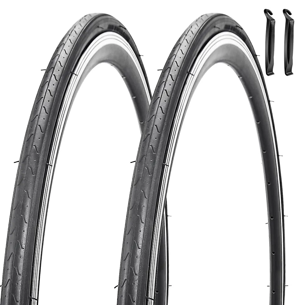 2 Pack 700x23C Foldable Black Bike Tires for Road Bicycle - SIMEIQI