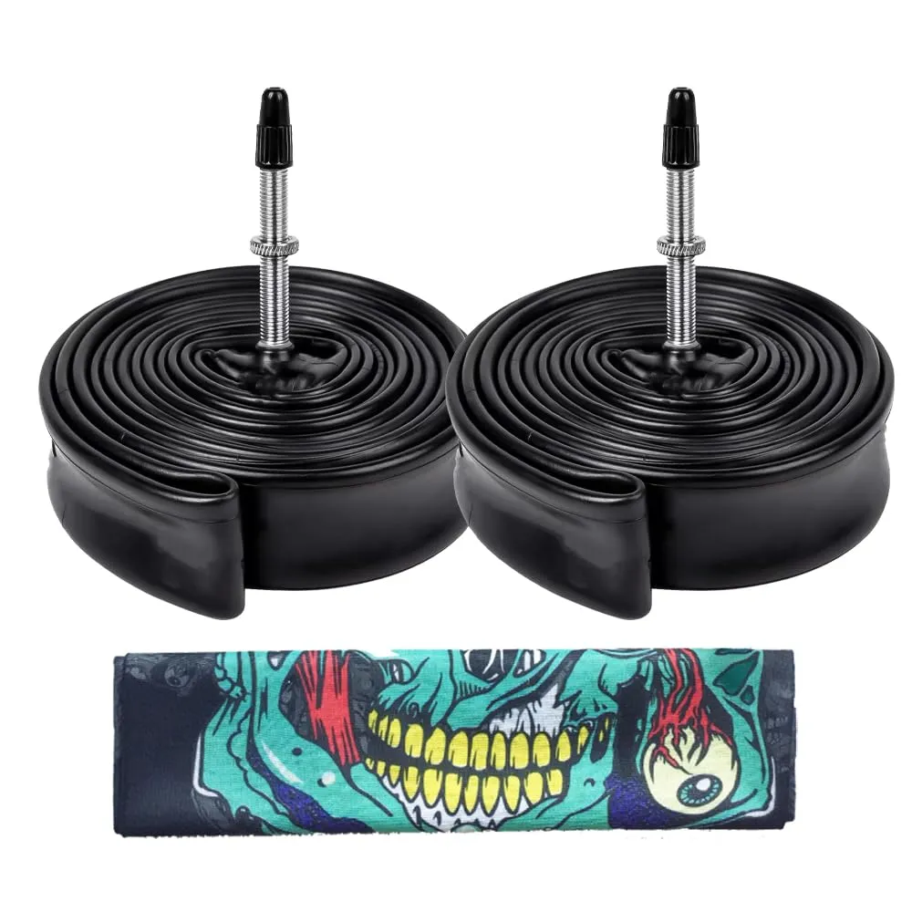 2 Pack 700x28/32C Presta Valve 48mm Bicycle Inner Tubes with Outdoor Headwear for Road Bikes