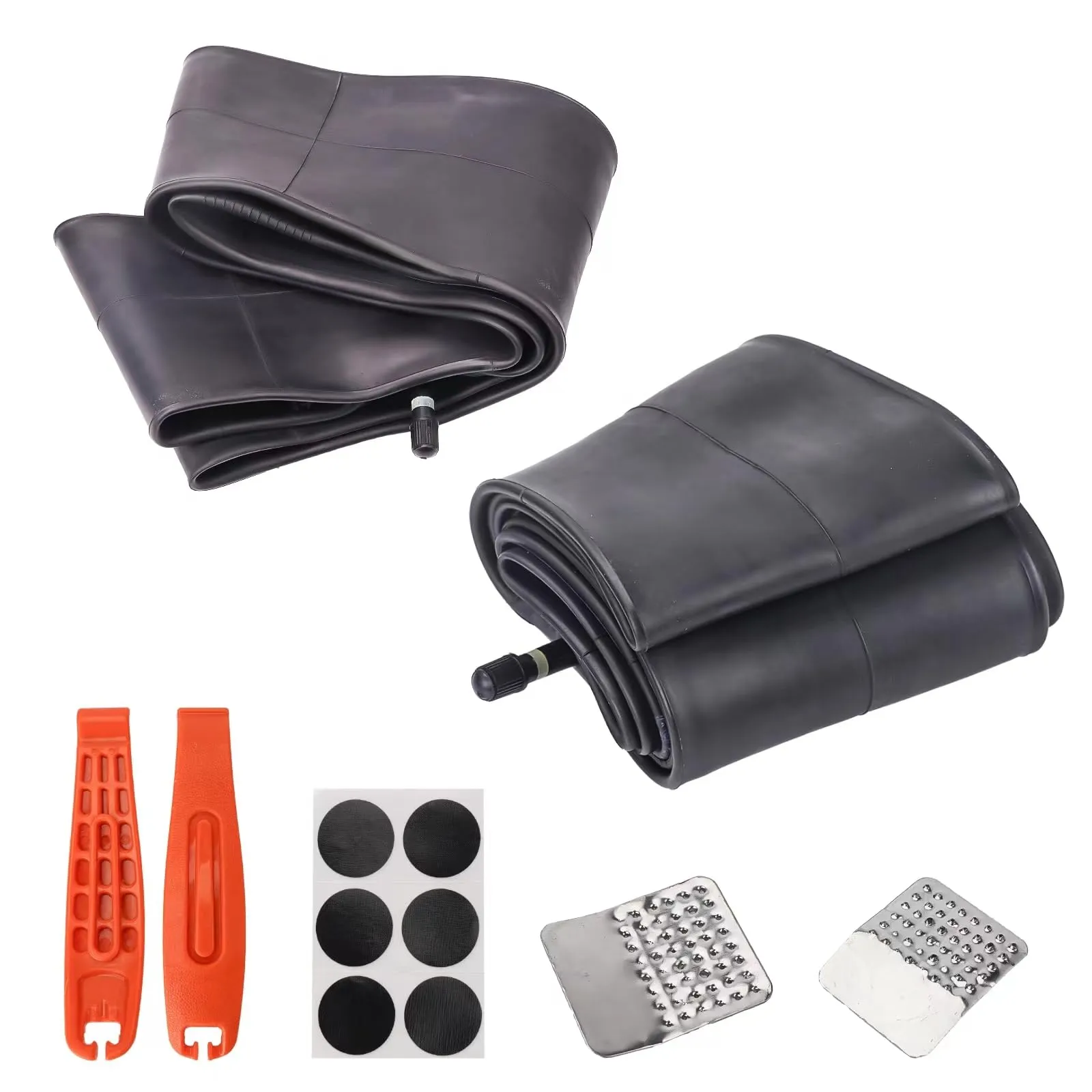 2 Pack Bike Tubes 20x4.0 AV 32mm Schrader Valve with Glueless Tire Repair Kit & Levers