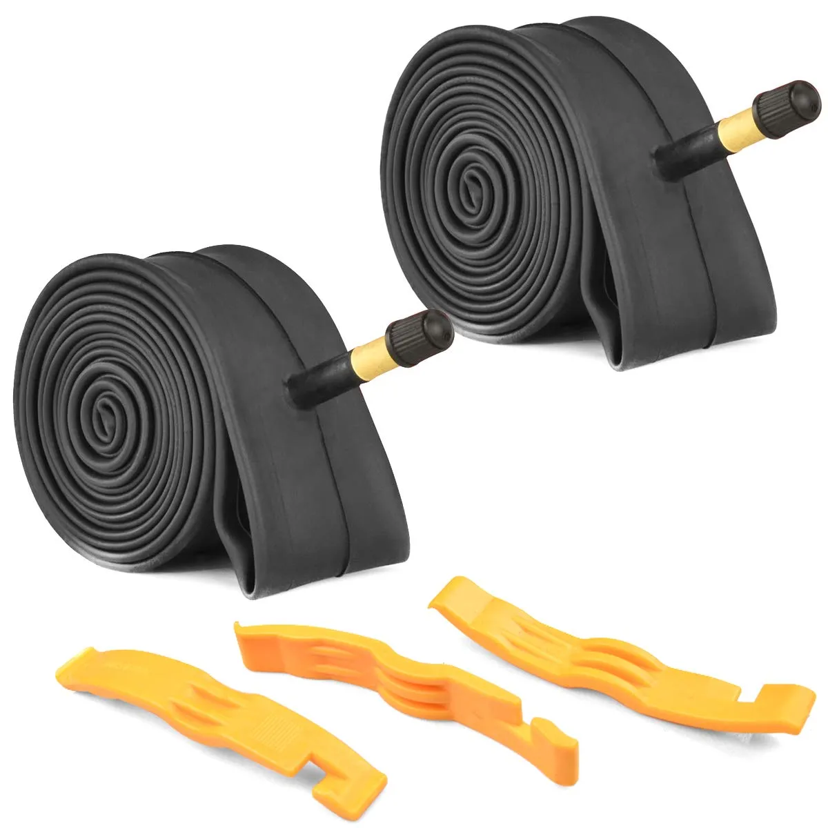 2 Pack Bike Tubes with Tire Levers, 20” x 1.75/2.125, Durable Anti-Puncture Inner Tubes