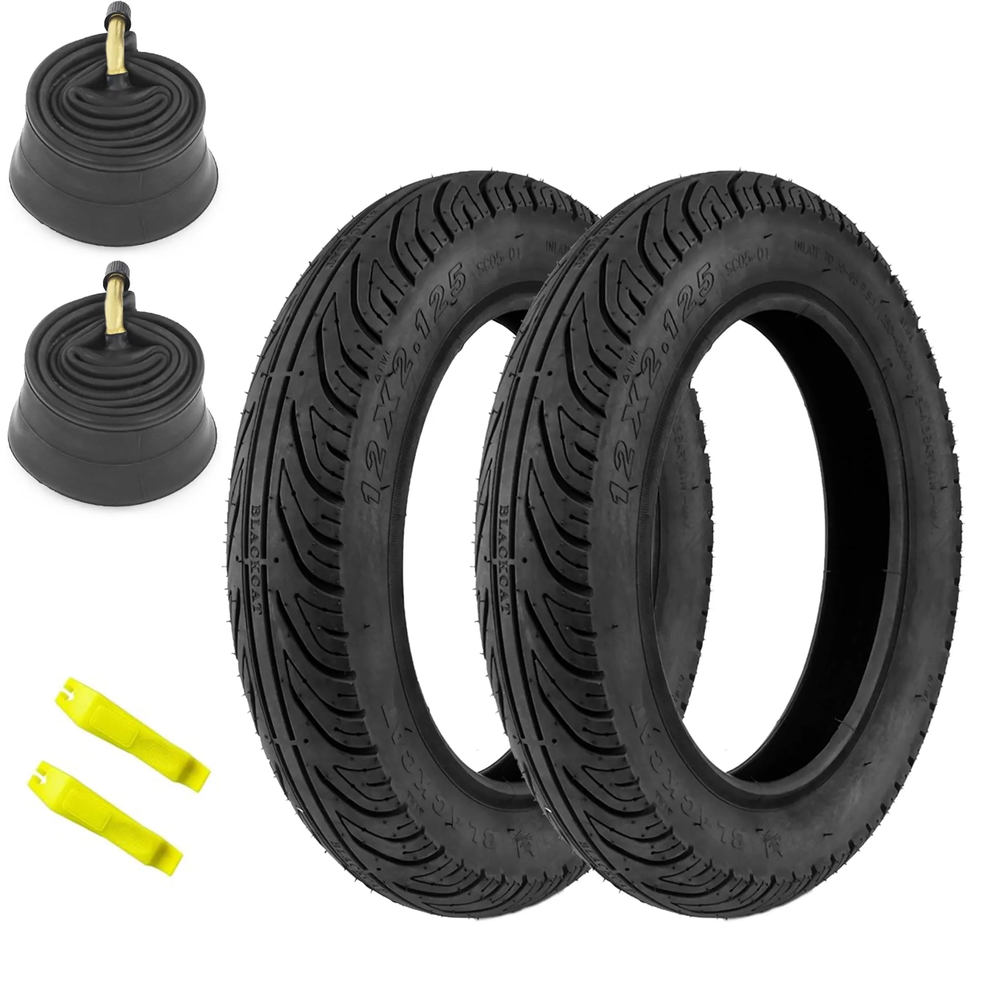 2 Pack E-Bike Tire 12x2.125 with Tubes, Durable Kids Bike Tire for Electric Bicycle, Strong Grip