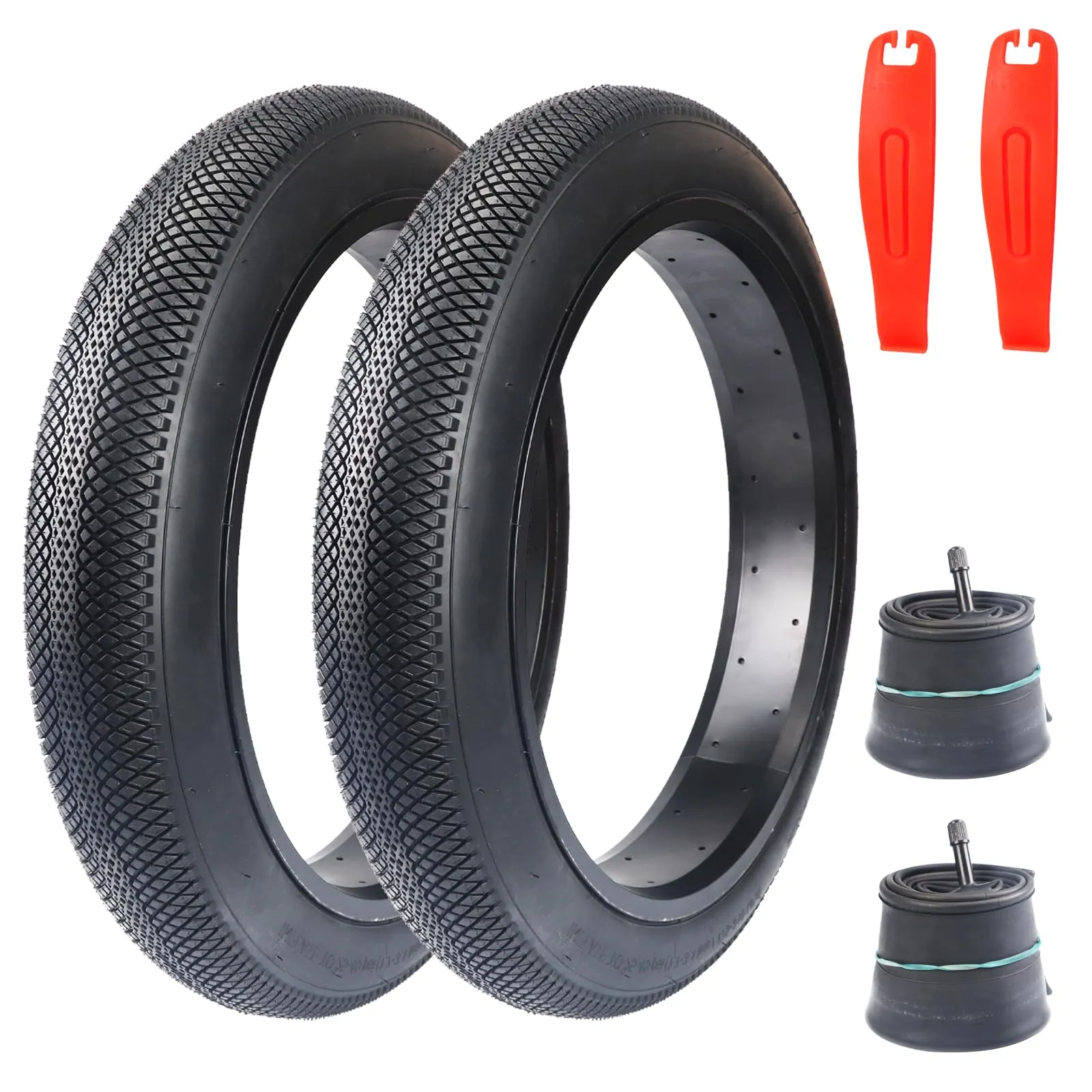 2 Pack E-bike Tire Fat BMX Bike Tire 20'x3' & 24'x3' with Tubes for Mountain Snow & Beach Bikes