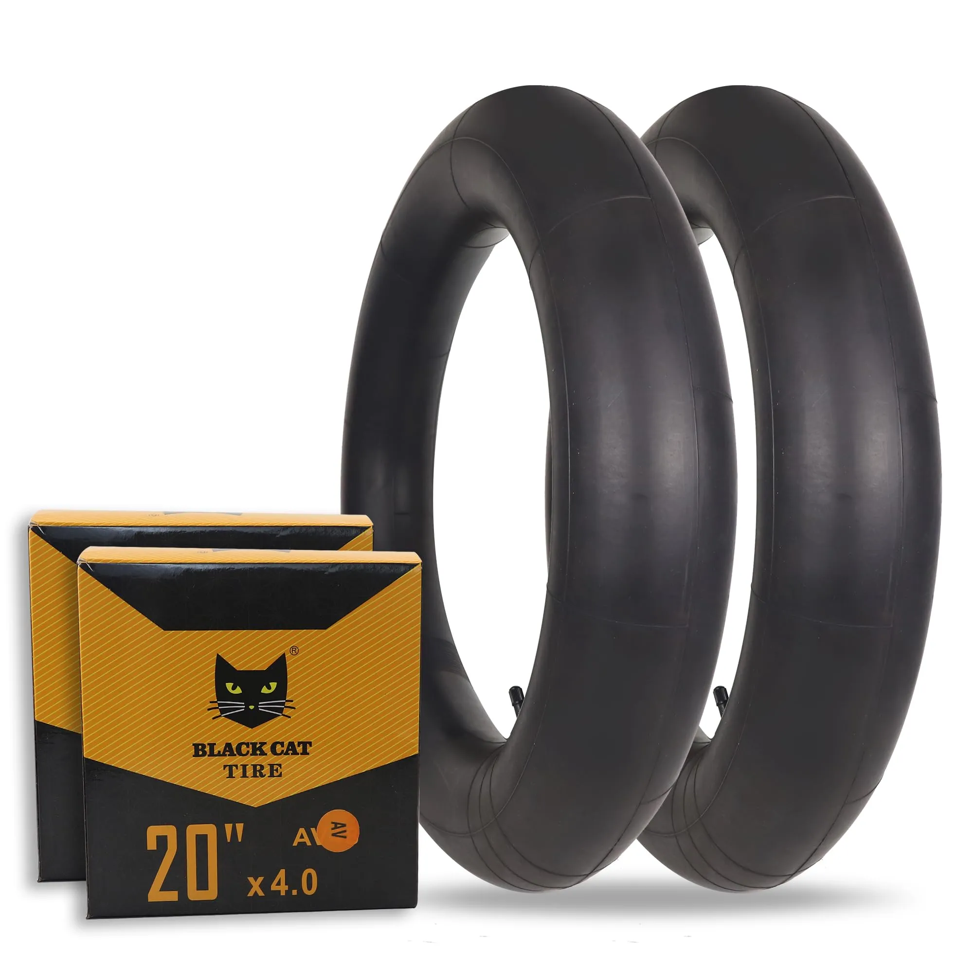 2 Pack Fat Tire Tubes 20x4.0/26x4.0 AV 32mm Valve for Electric & Mountain Bikes