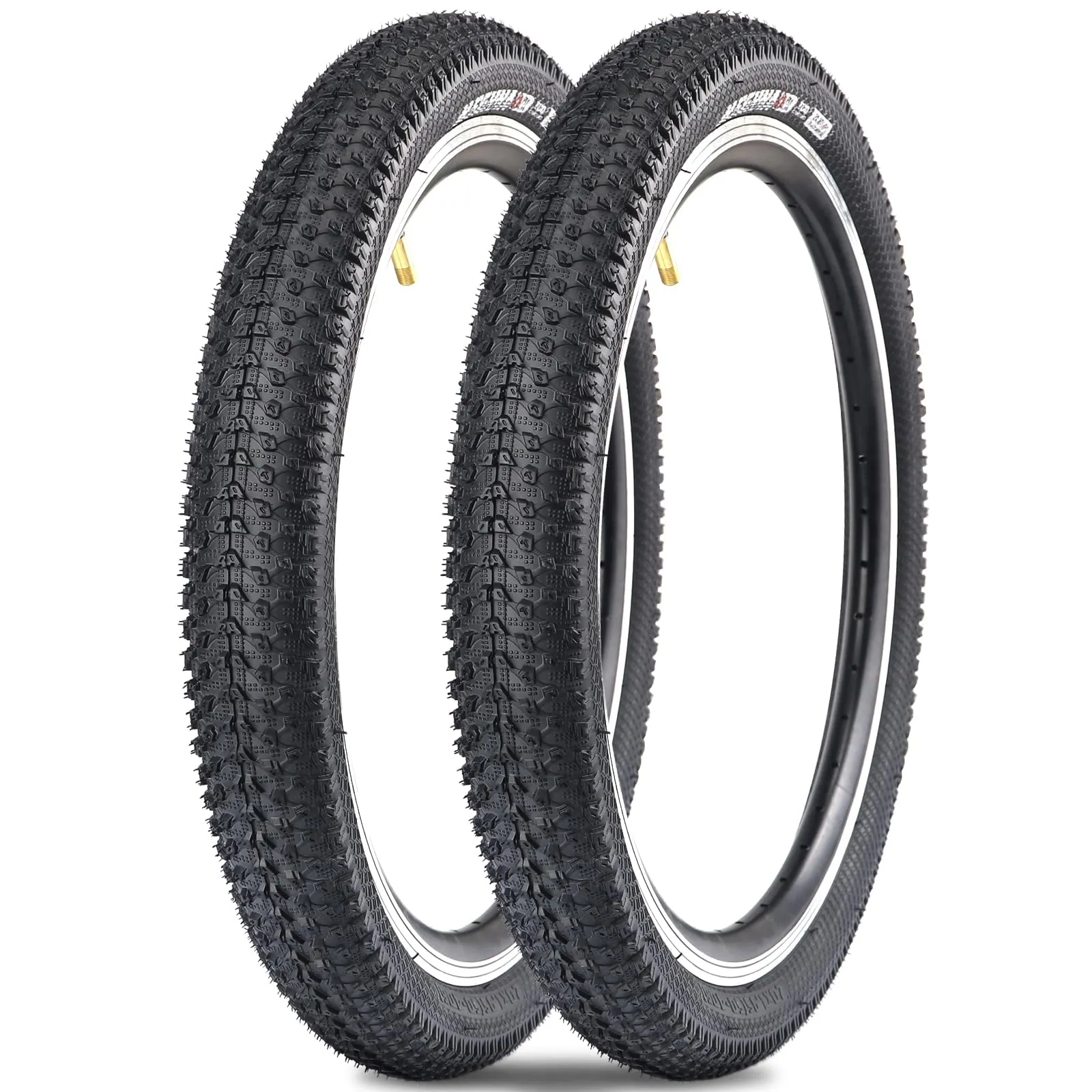 2 Pack Kids Mountain Bike Tire 20' x2.125 Lightweight 60 TPI Strong Grip Replacement for MTB City Bike
