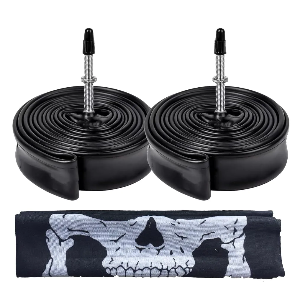 2 Pack Presta Valve Bicycle Inner Tubes 700x23/25c with Headwear Included