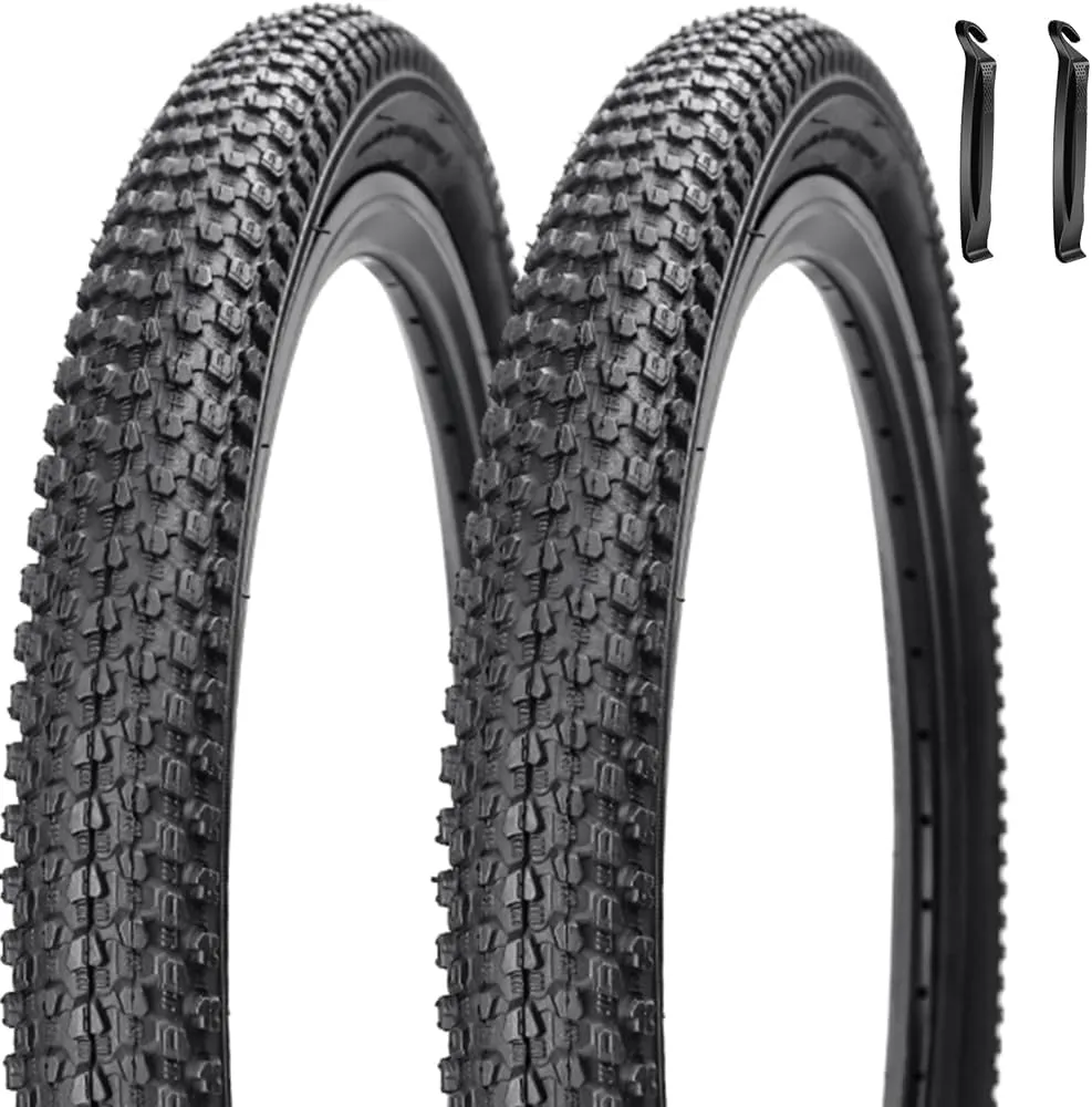 2 Pack SIMEIQI Bike Tires 16'x2.125' with Levers & AV 32mm Schrader Valves for Trail & Road