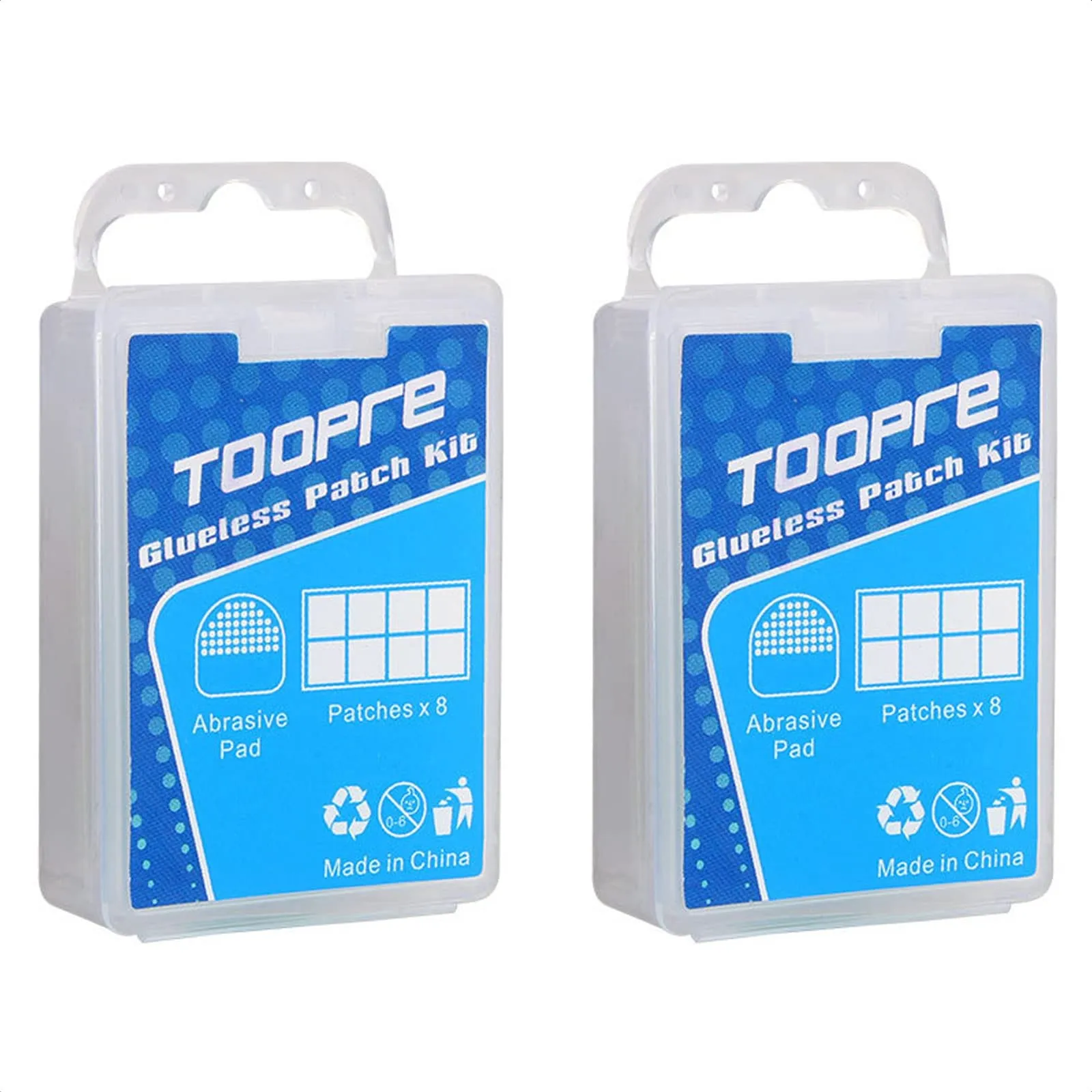 2 Packs Bike Tire Puncture Repair Patch Kit - 16 Self Adhesive Patches & 2 Scuffers for Bicycles