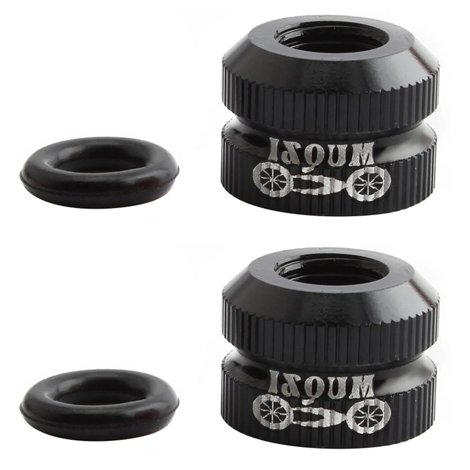 2 Packs Bike Vacuum Tire Presta Valve Nuts with Sealed O Rings for Mountain Road Bikes (Black)