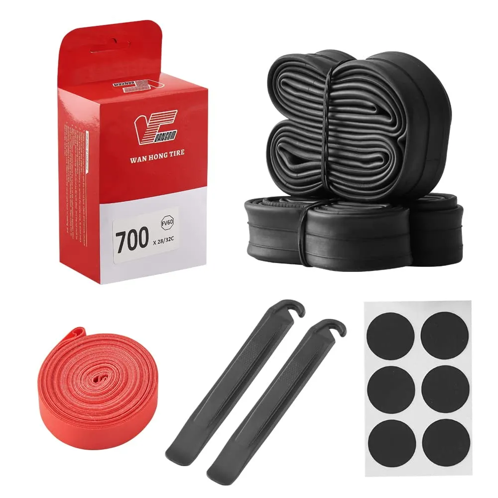 2 Pcs 28' 700x28-32C/700x35-43C Bike Tubes with Presta/Schrader Valve for Road and Mountain Bikes