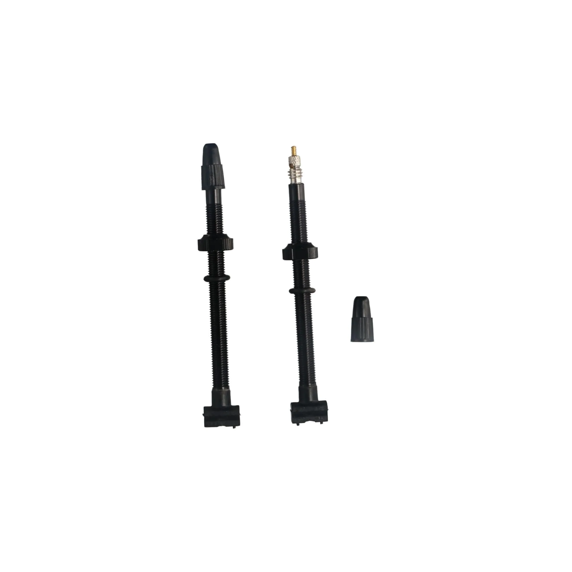 2 Pcs Alloy Valve Nipples 60mm/80mm Bicycle Tubeless Presta Valve Stems Kits with Caps