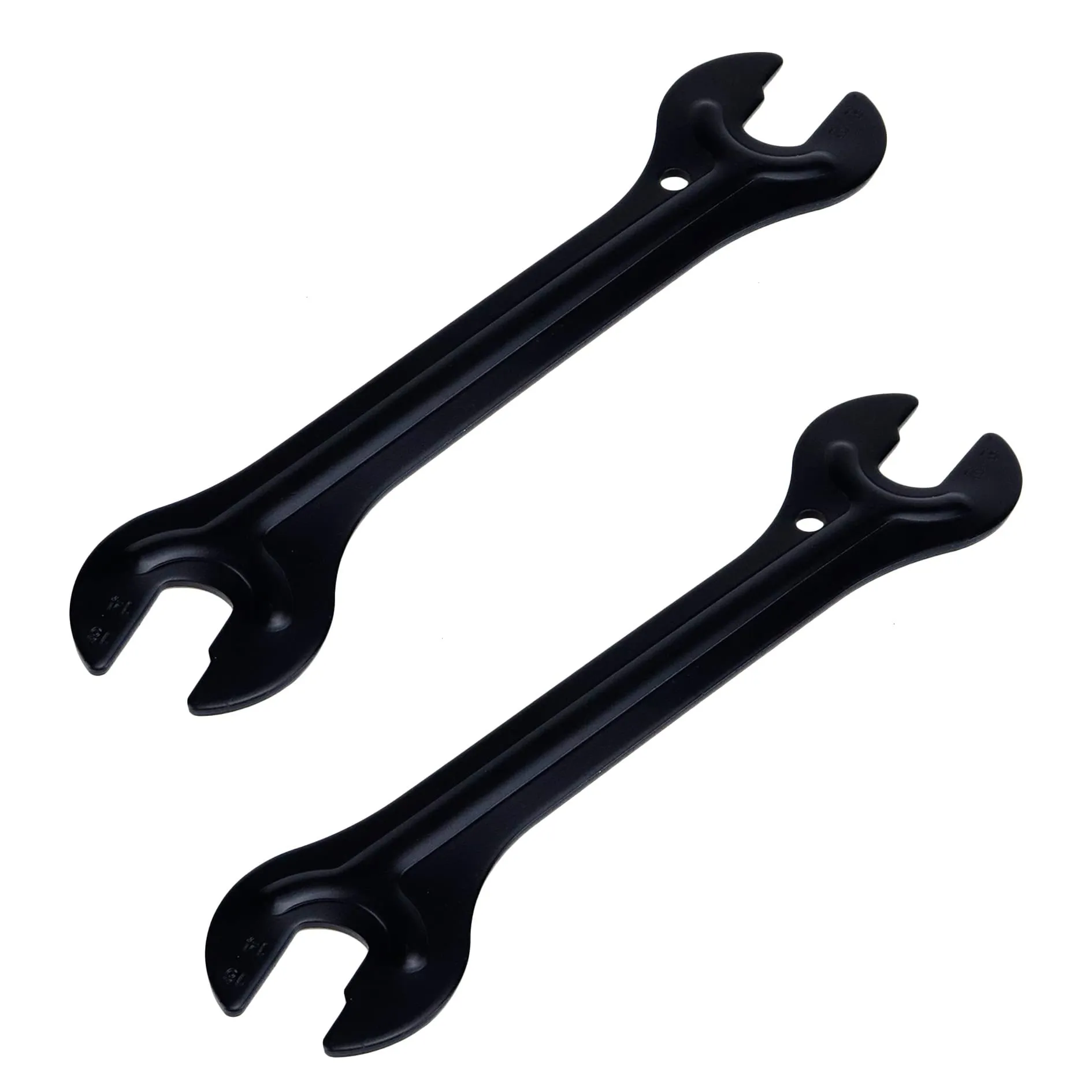 2 Pcs Bike Hub Cone Wrench Set - Double Side Pedal Tool 13/14/15/16mm - Durable Black Iron Design
