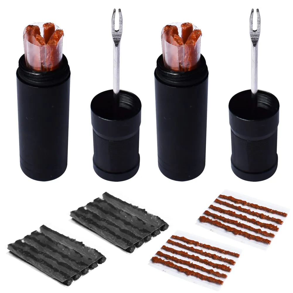 2 PCS Bike Tubeless Tire Repair Kit with 30 Strips for Quick Flat Fix - Ideal for MTB and Road Bicycles