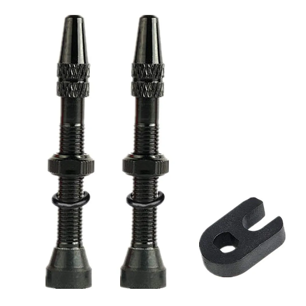 2 Pcs Super Light Alloy Presta Valve Stem Kit with Core Remover Tool for Bicycles (40mm)