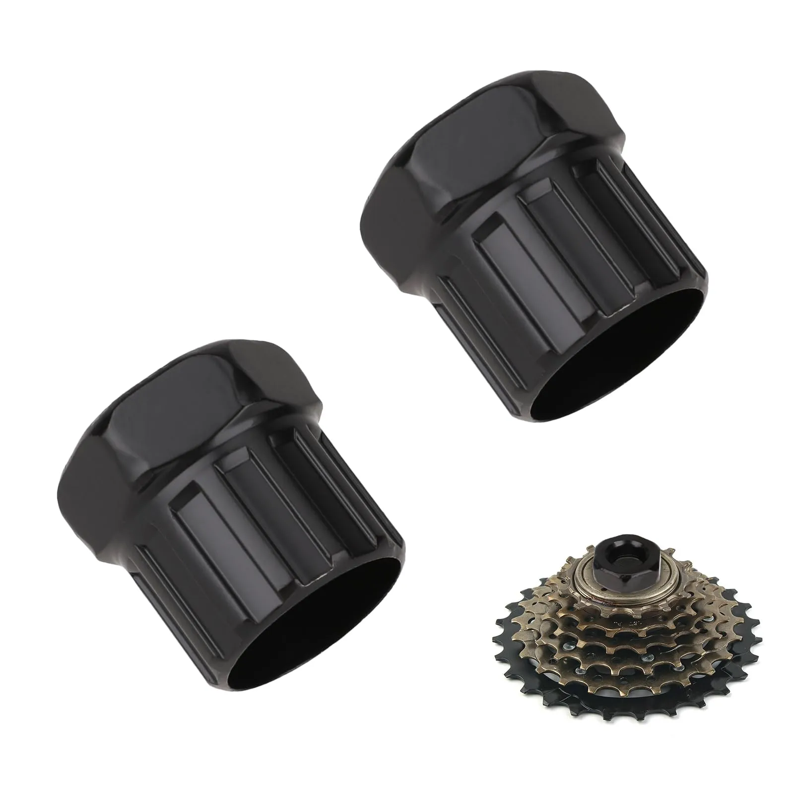 2 Pieces Mountain Bike Cassette Lockring Tool Set - Durable Carbon Steel, Lightweight & Portable (Black)