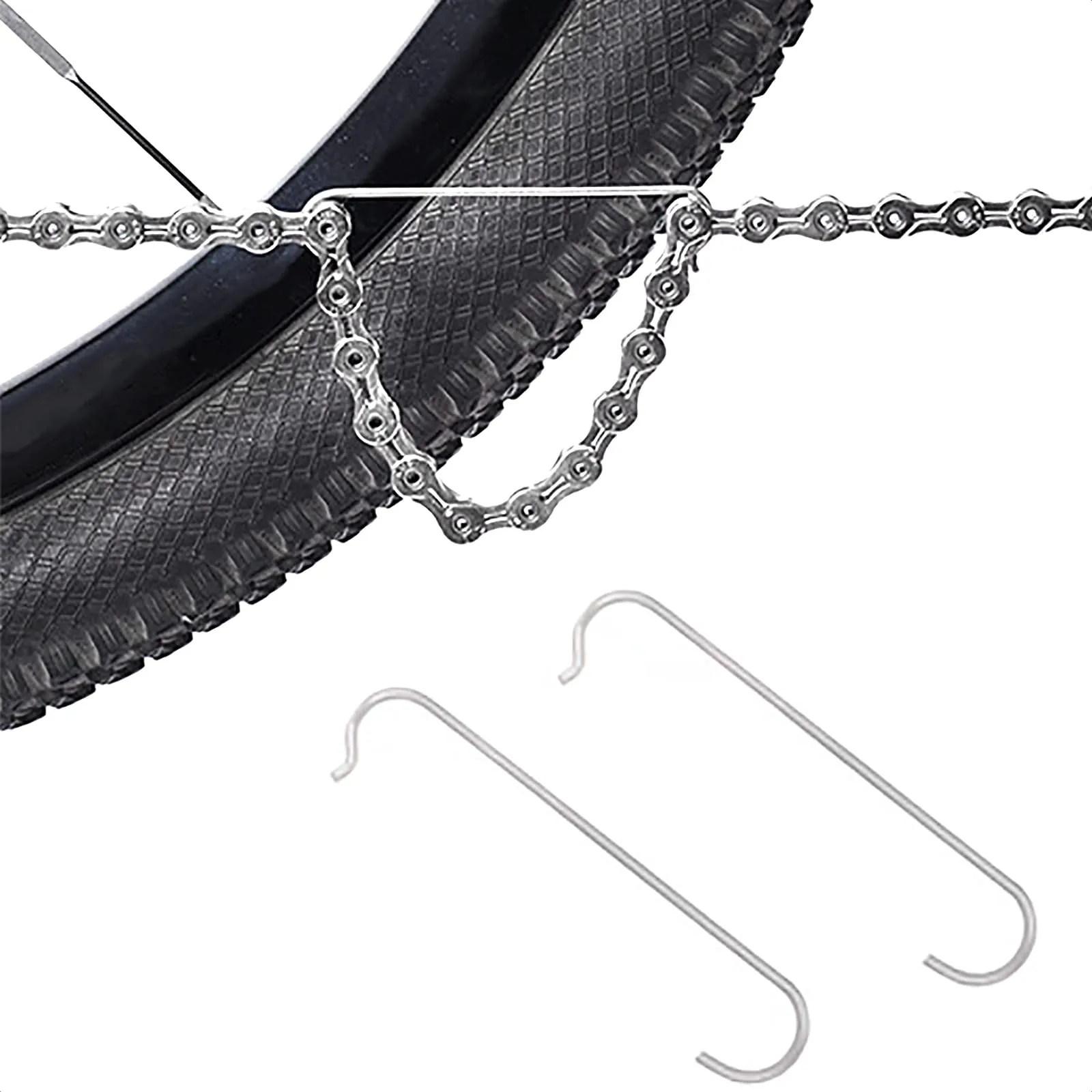 2 Pieces Stainless Steel Bike Chain Hook Repair Tool for Mountain Road Bicycle MTB