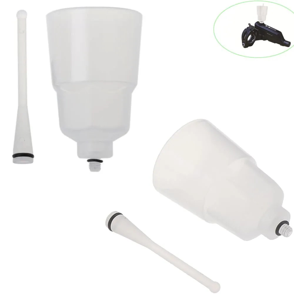 2 Set Bike Brake Bleed Funnel M5 Threaded Spout Tool Kit for Shimano Mountain Bicycle