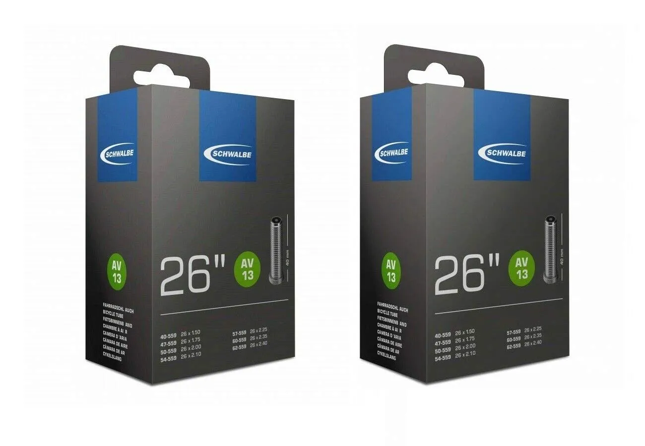 2 x 26 Mountain Bike Inner Tubes 26x2.1 with Schrader Valves - High Quality & Air-Tight Reliability