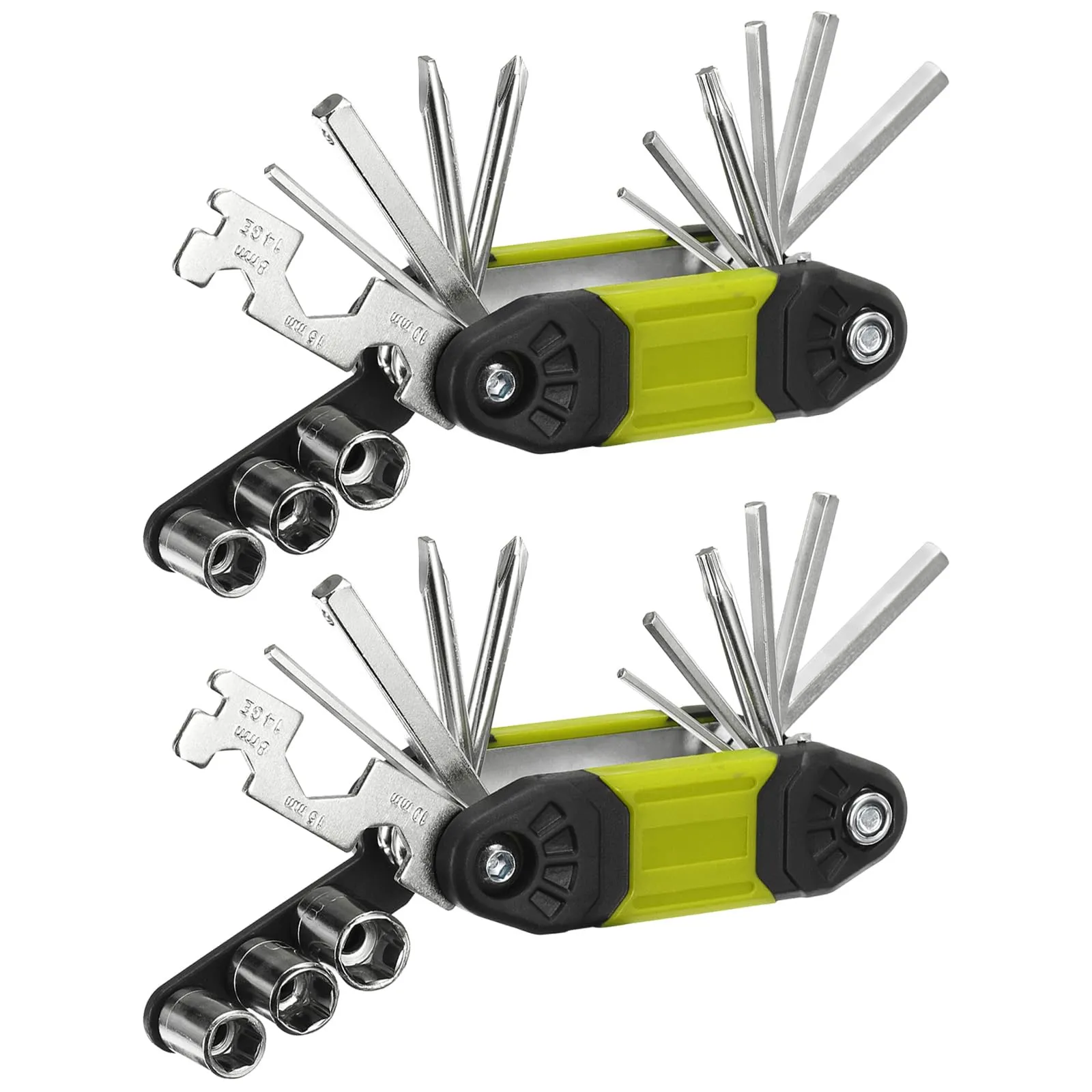 2pcs 16-in-1 Bike Repair Multitool Set, Portable Cycling Maintenance Tool Kit for Mountain & Road Bikes