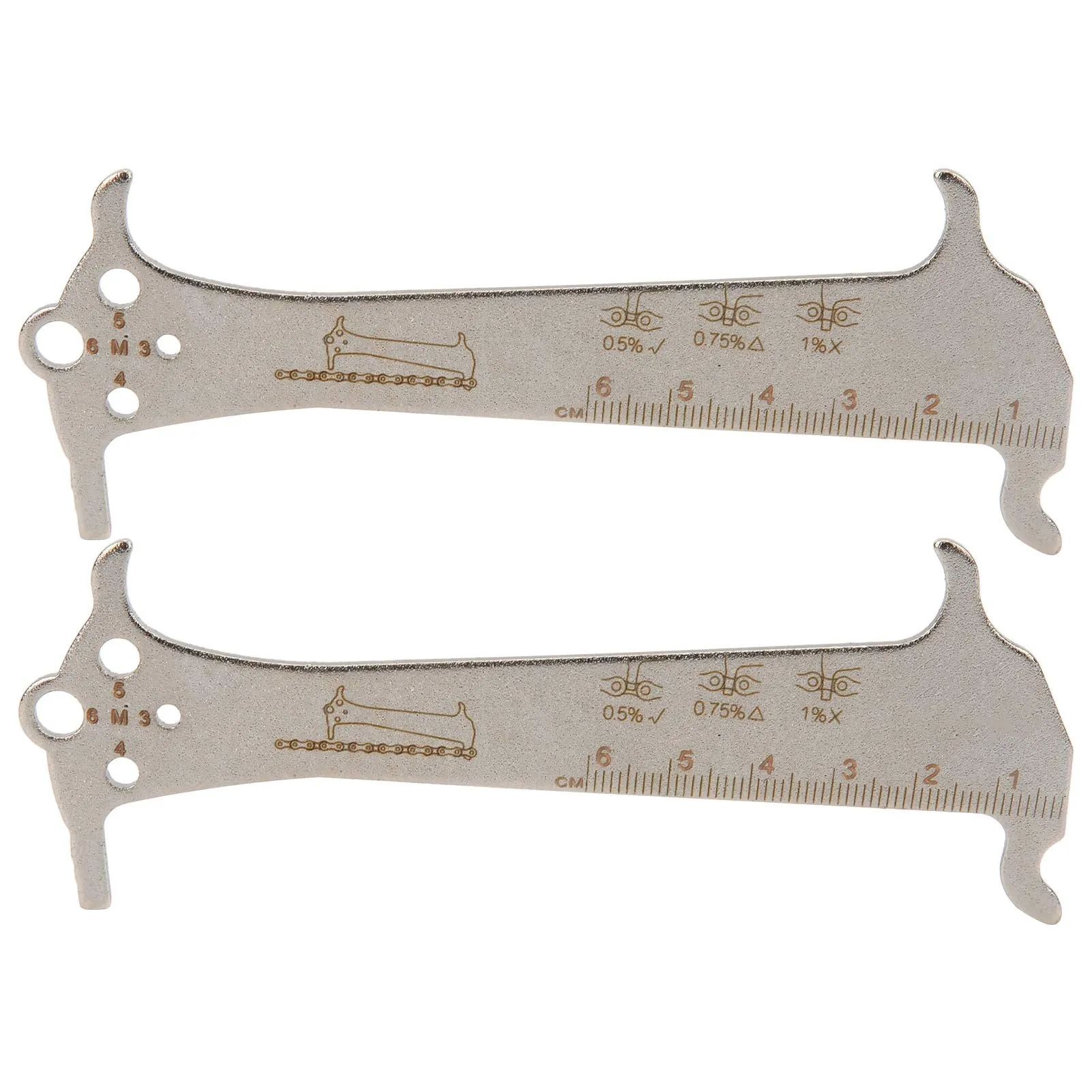 2Pcs Bicycle Chain Checker 3 in 1 Wear Indicator Stainless Steel Ruler for MTB and Bike Maintenance