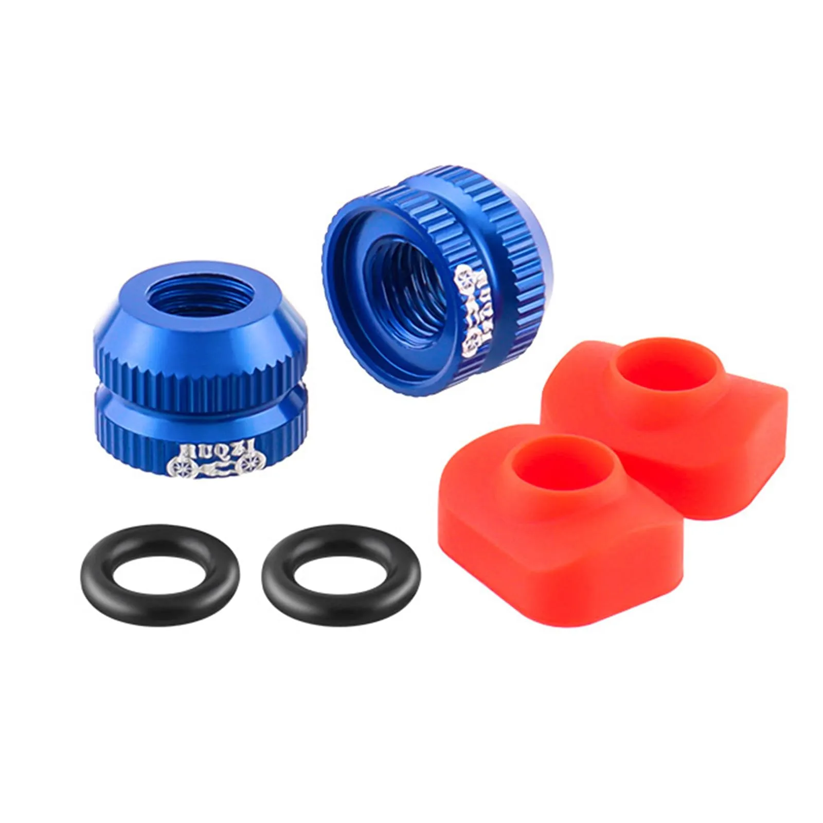 2Pcs Bicycle Inner Tube Valve Nuts with Seal Rings - Red, Black, Gold, Blue - Cycling Accessories