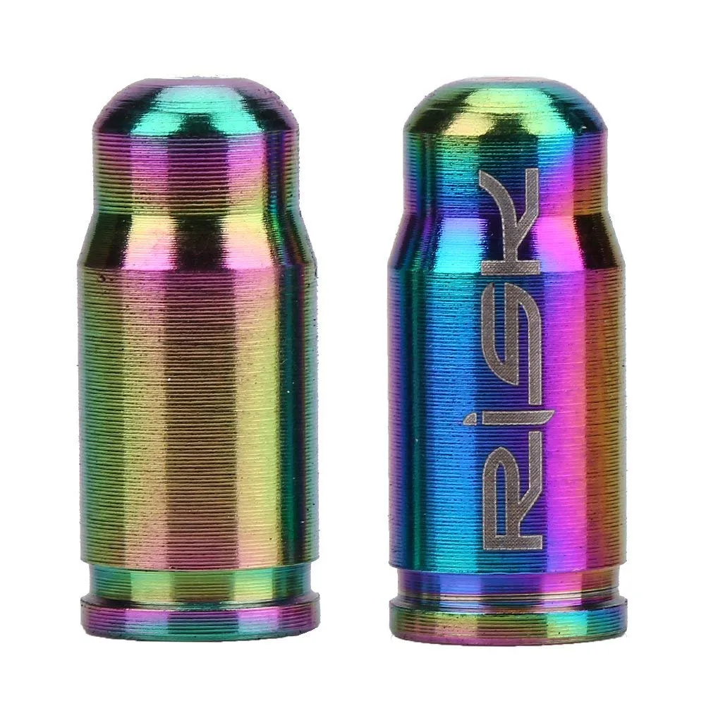 2Pcs Multicolor TC4 Titanium Alloy Presta Valve Caps for Mountain & Road Bikes, Dust Covers