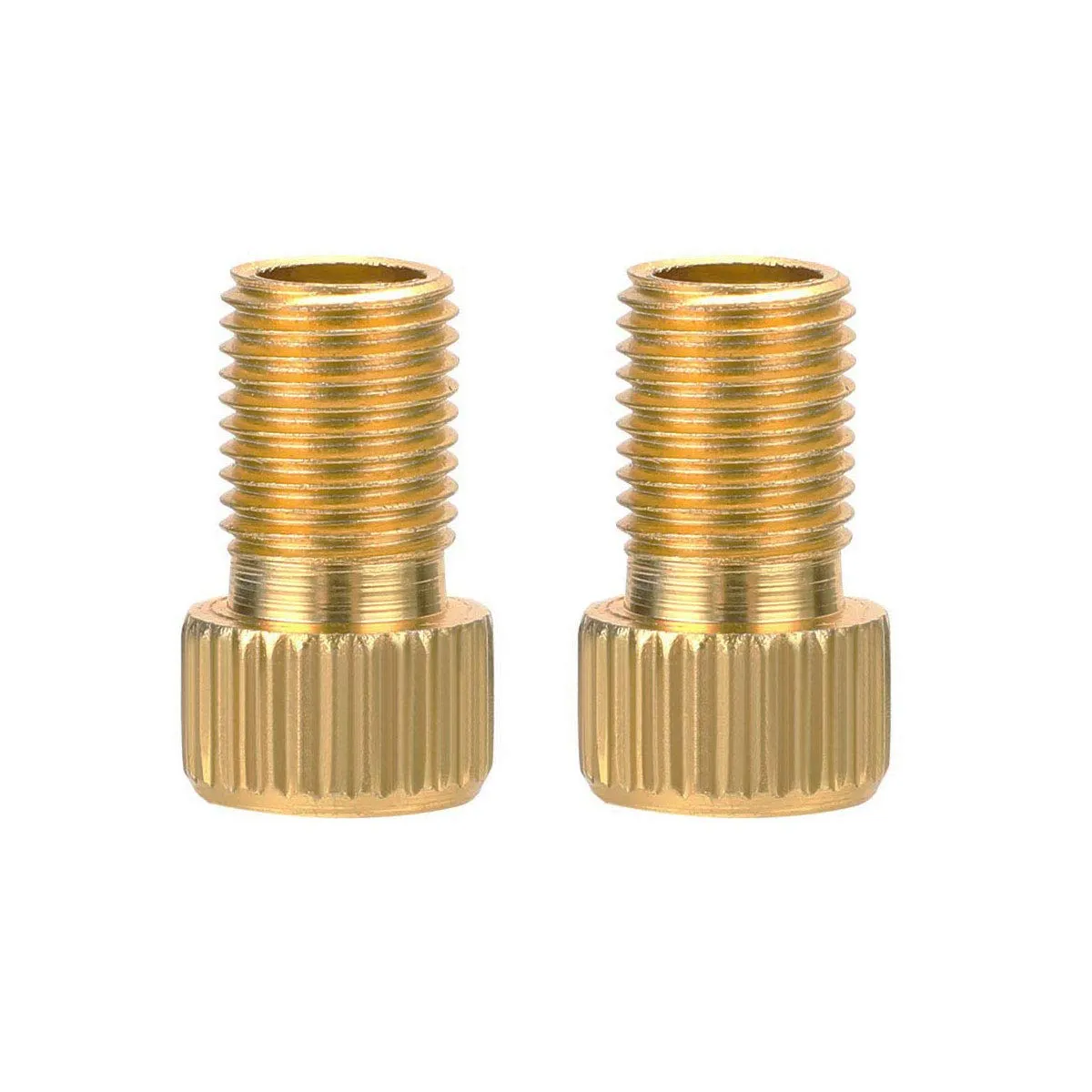 2pcs Presta to Schrader Brass Bike Valve Adaptors with Seal Ring - Lightweight & Durable