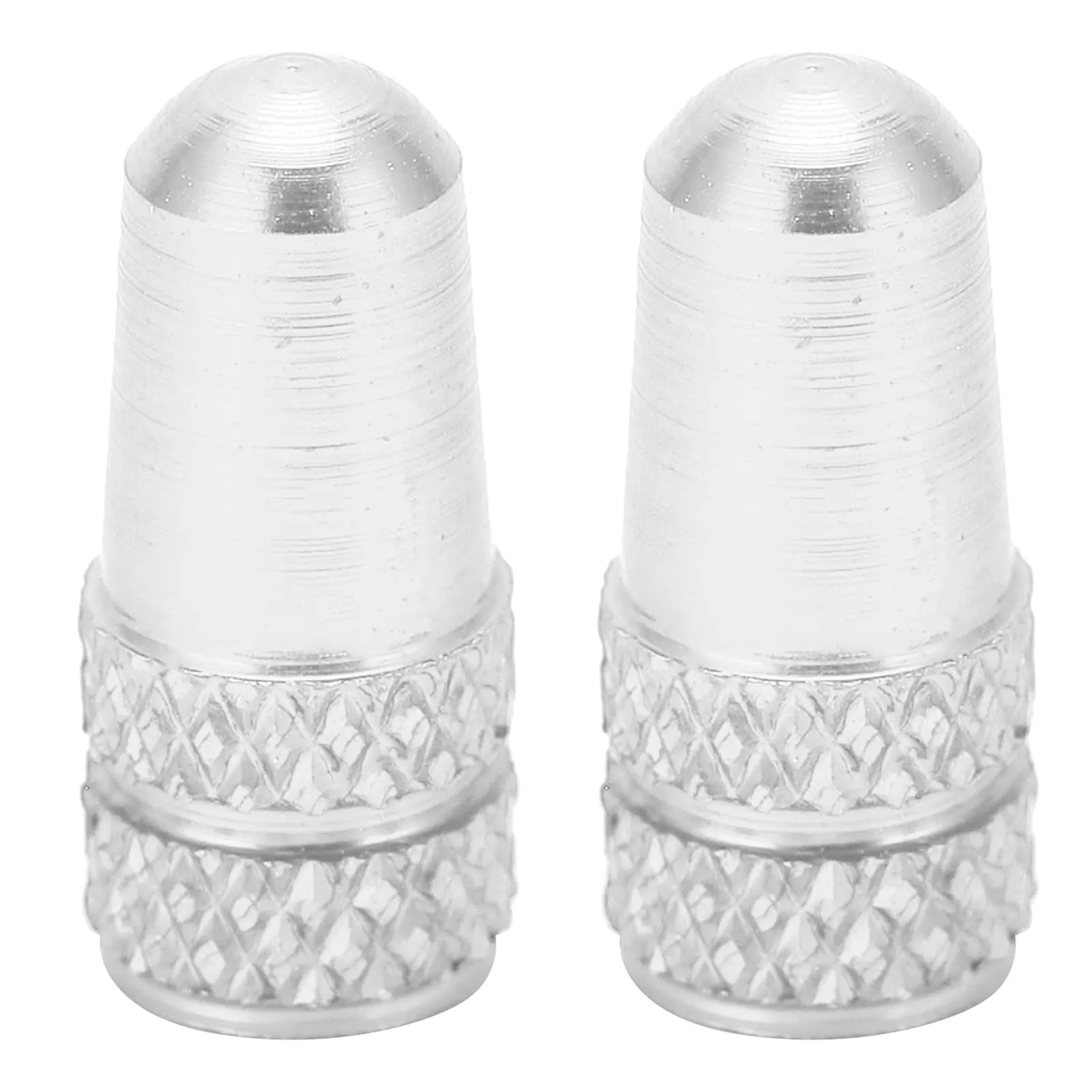 2pcs Silver Aluminum Alloy Presta Valve Caps for Bikes - Dust Cover, Durable and Lightweight