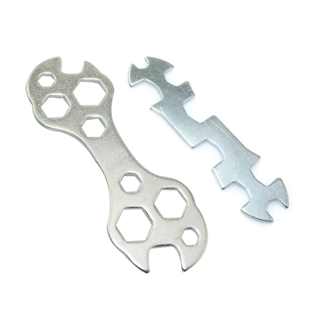 2pcs Steel Galvanized Multi-hole Bicycle Wrench Tool for Mountain Bike - Portable and Durable