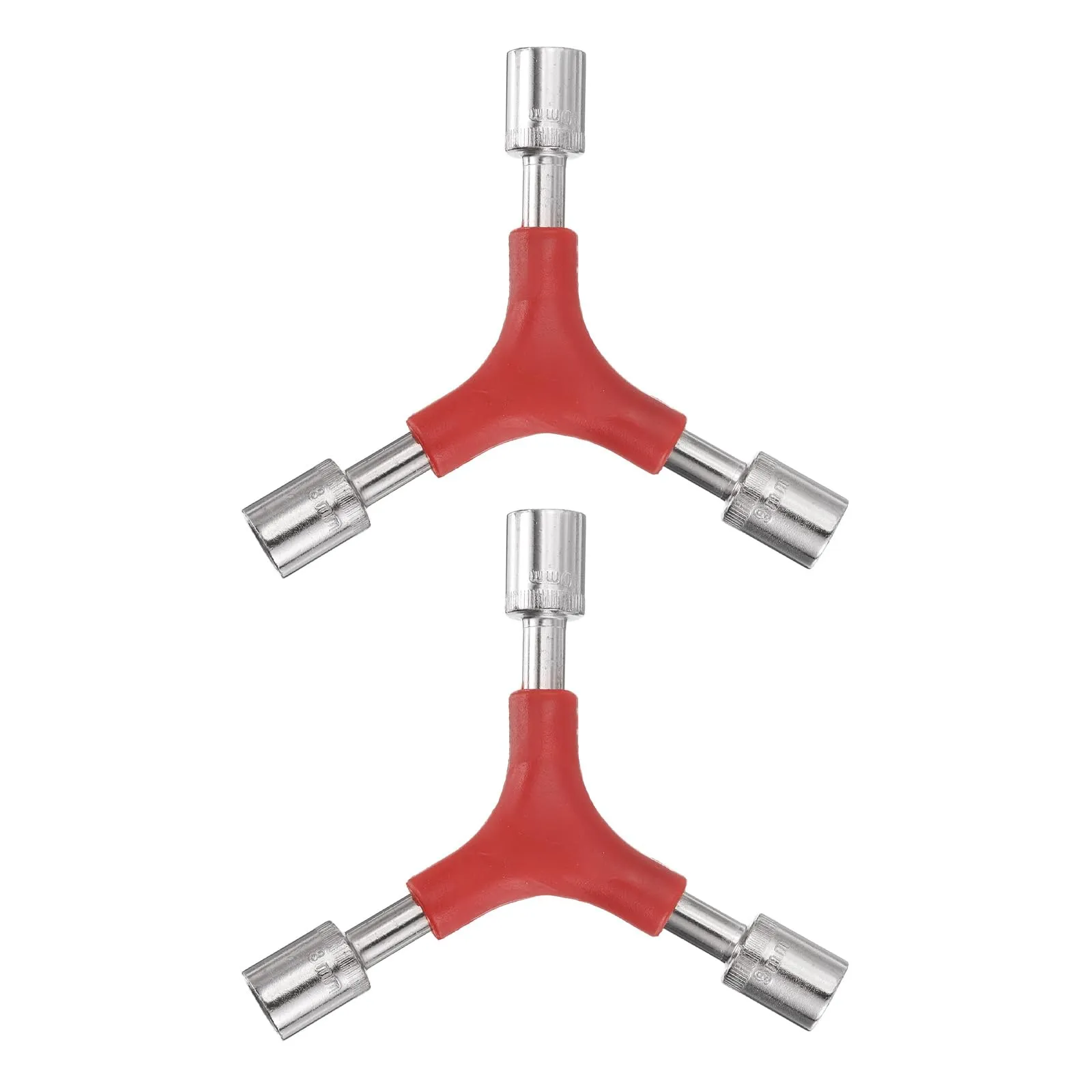 2pcs Y-Shaped 3 Way Bike Hex Wrench Set 8/9/10mm - Durable Multi-Tool for Bicycle Repair, Red