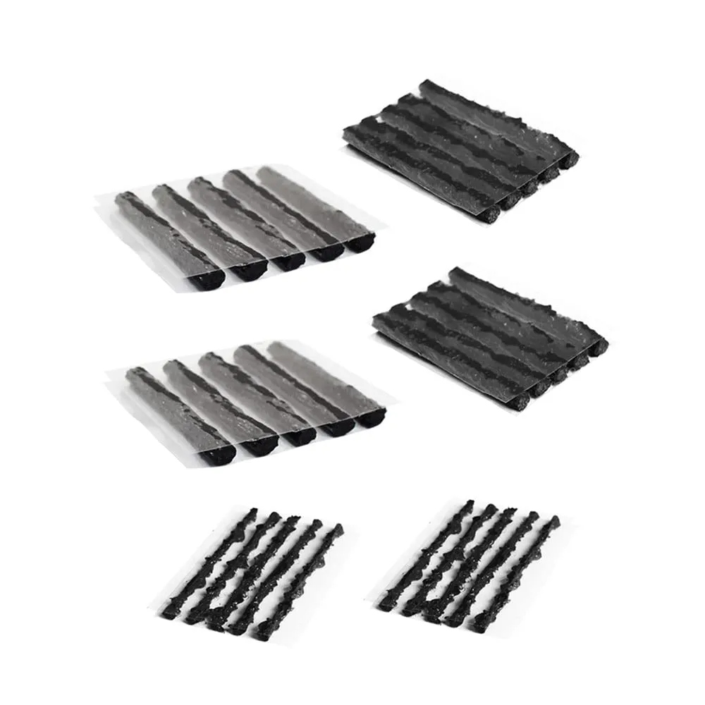 30-Piece Tubeless Tire Repair Kit - 1.5mm, 3.5mm & 6mm Strips for Road & Mountain Bikes - Black