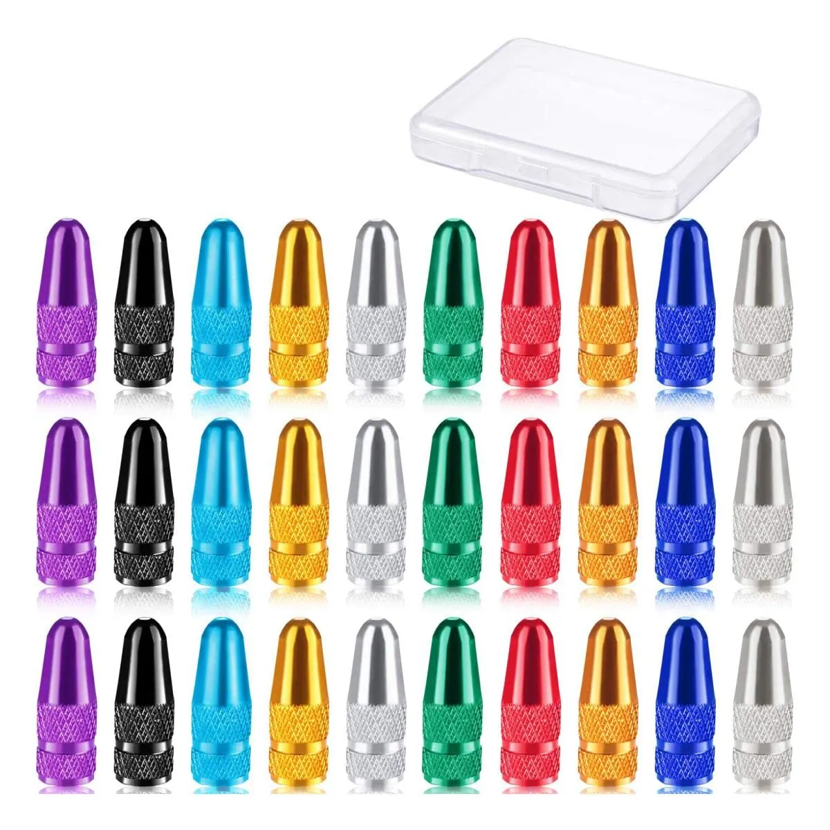 30 Bike Valve Caps Presta Valve Caps in 10 Colors, Durable Aluminum Tire Valve Caps Set