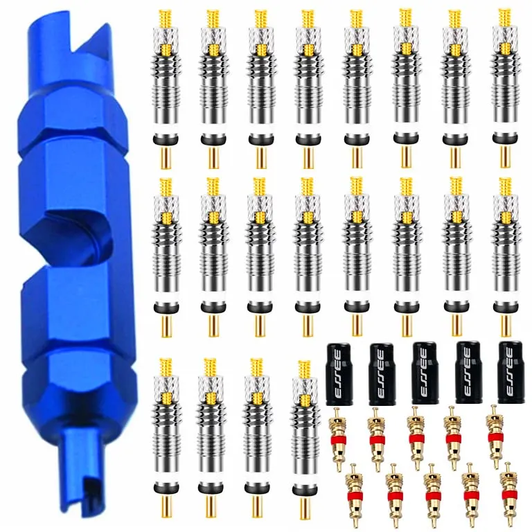 36Pcs Valve Core Remover Tool Kit for Bikes & Cars, Includes Presta & Schrader Replacement Cores