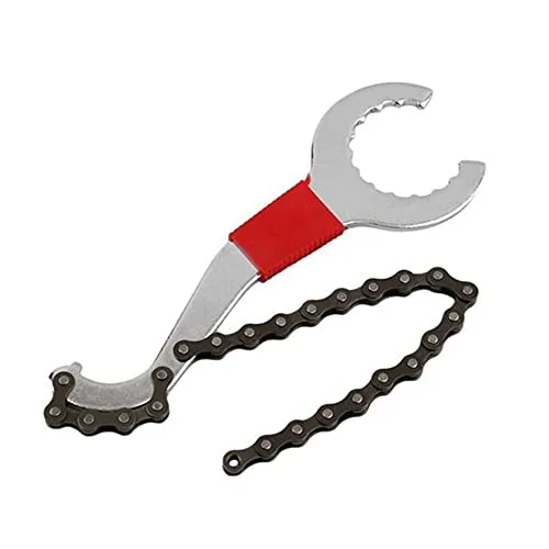 3 In 1 Bike Chain Whip Freewheel Spanner Wrench Tool - Black & Silver, Ideal for 5-10 Speed Cassettes