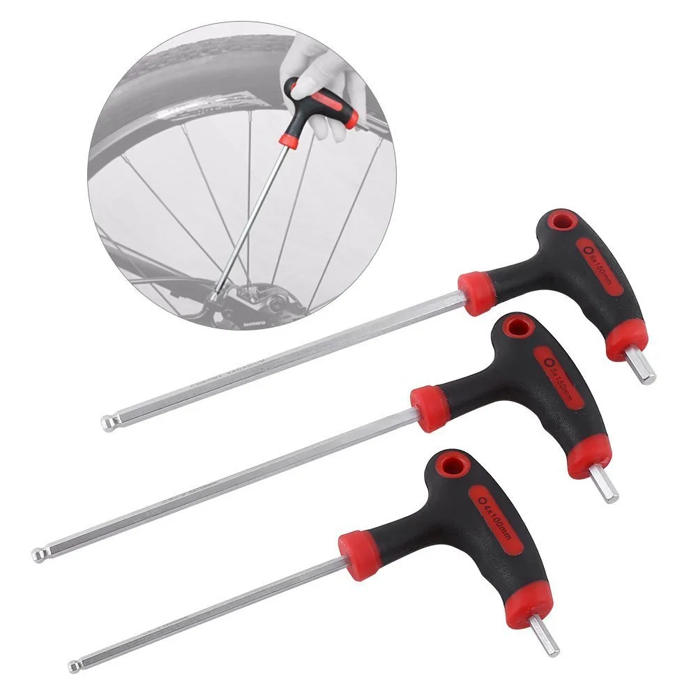 3 Pcs Durable Bike Hex Wrench Set - 4/5/6Mm Long Handled Allen Key Tools by VBESTLIFE
