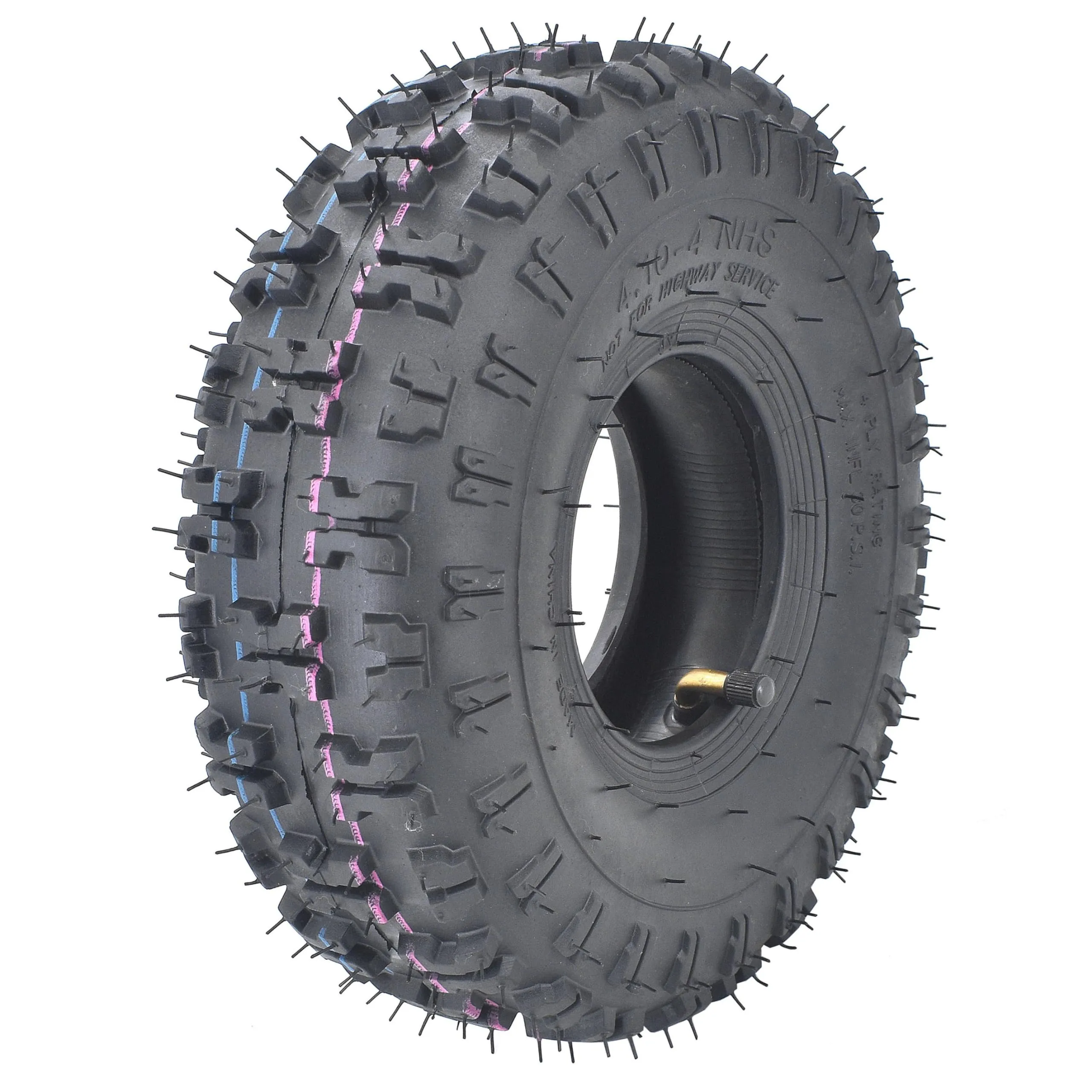 4.10-4 Tire Kit with Inner Tube for Go Kart, ATV, Mini Bike, Lawn Equipment - TESANTS Durable Rubber