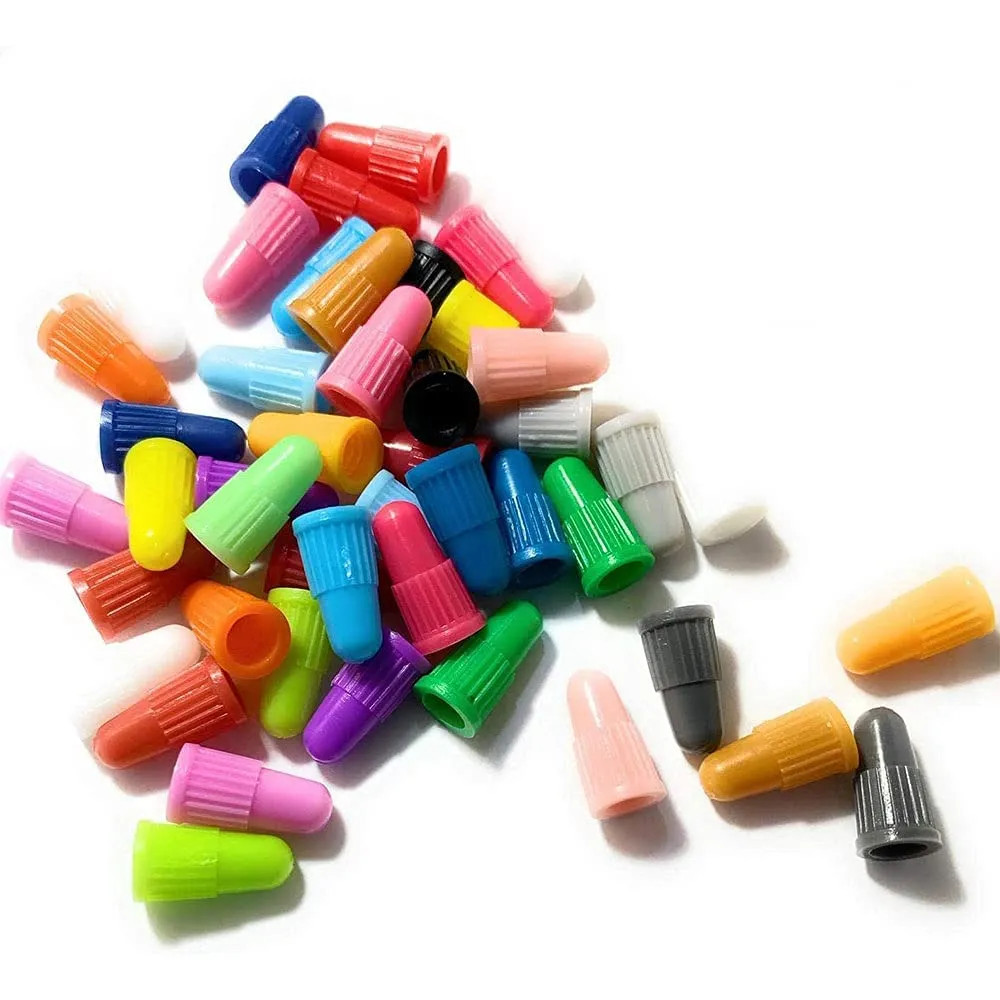 40 PCS Leakproof Bicycle Tire Valve Caps - Premium Plastic for Presta Valve - Black, Red, Purple