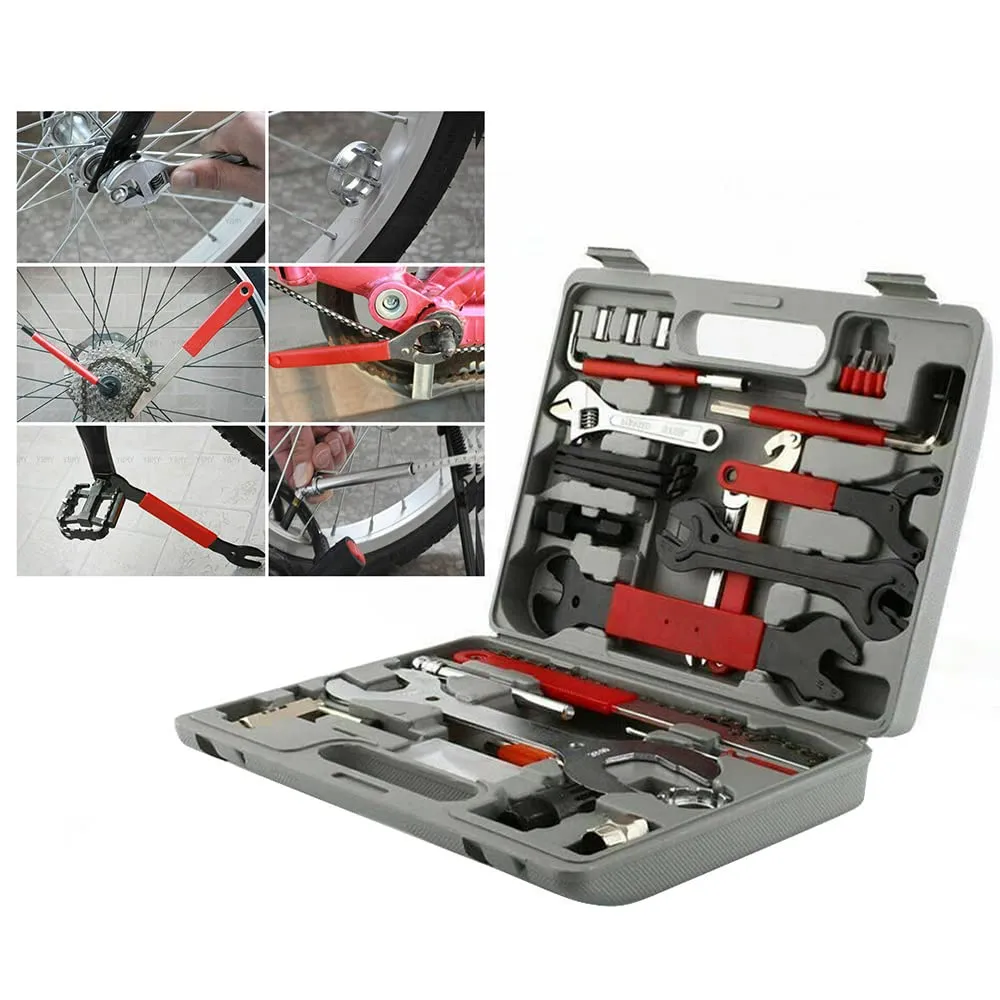 44-Piece Bike Repair Tool Kit with Toolbox for Mountain and Road Bikes - Durable and Portable