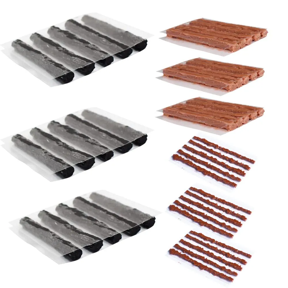 45-Piece Tubeless Tire Repair Kit Strips in 1.5mm, 3.5mm & 6mm for Road & Mountain Bikes