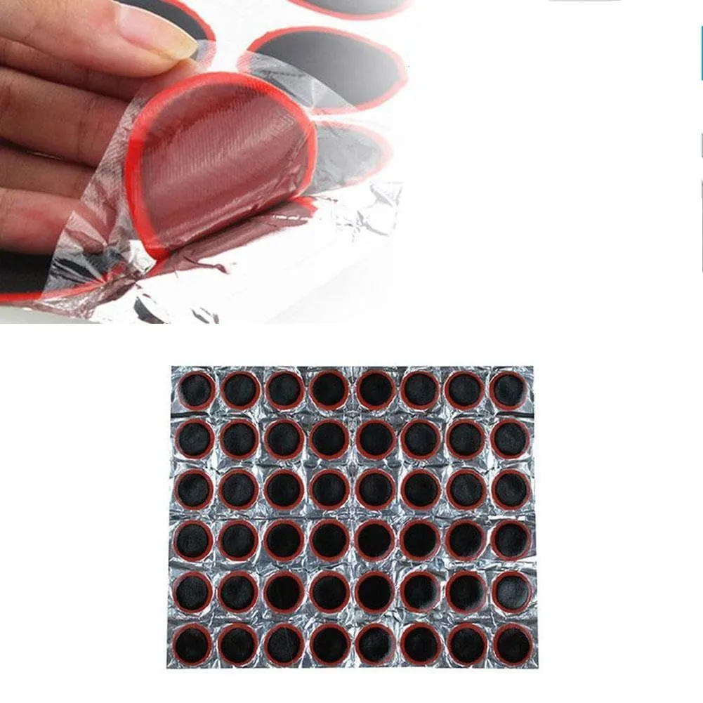 48pcs Bicycle Tire Repair Patch Kit - Rubber Puncture Patches for All Bicycle Types, GHRYTY