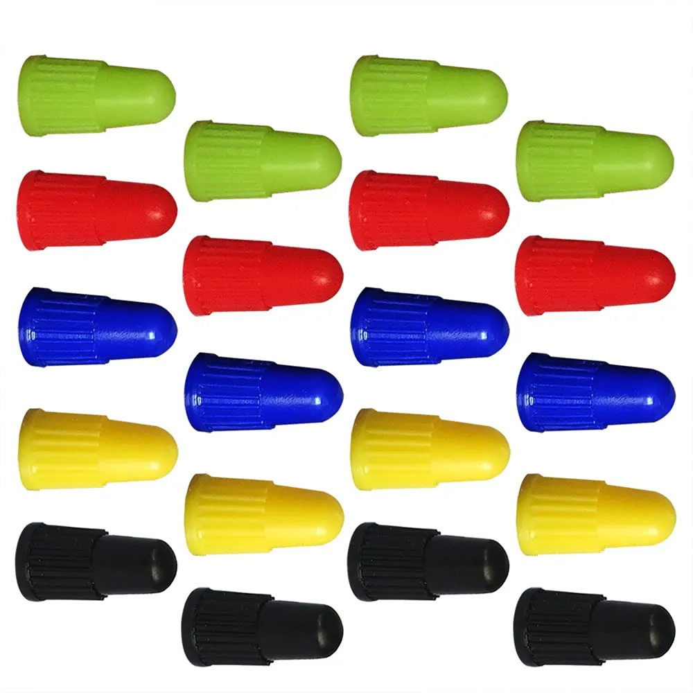 4 PC x 5 Colors Presta Valve Caps for MTB & Road Bikes - Durable Plastic Dust Covers