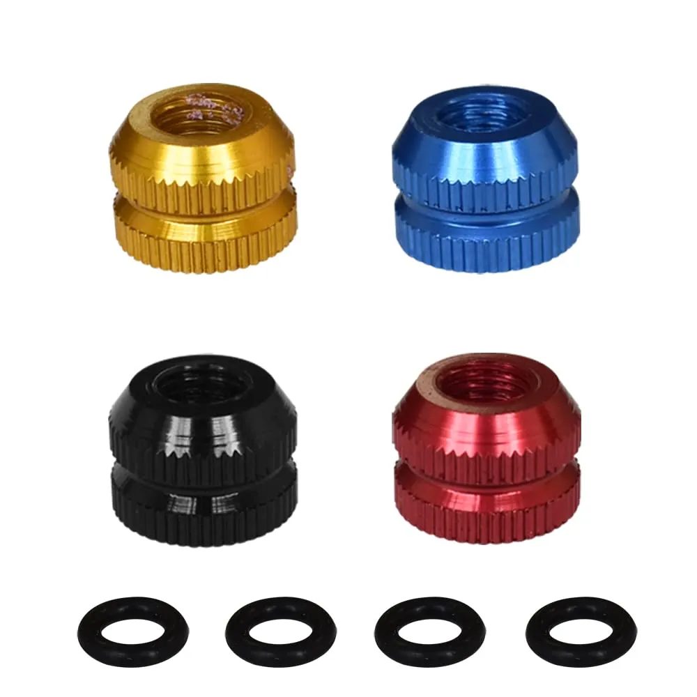 4 Pcs Presta Vacuum Nut Set for Mountain & Road Bikes - 4 Colors Available, Durable 7075 Aluminium