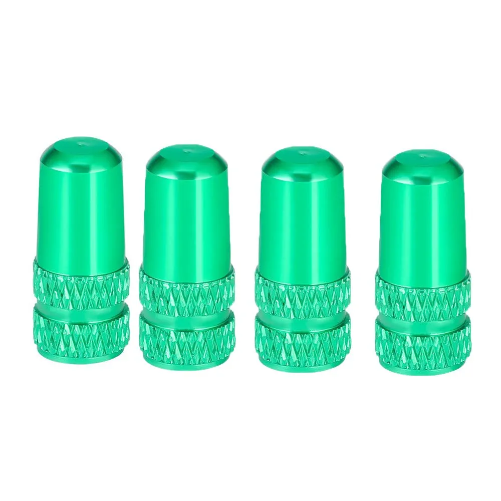 4pcs Aluminum Alloy Bicycle Air Valve Caps - Multi-Color Metal Bike Tire Caps for Presta Valves