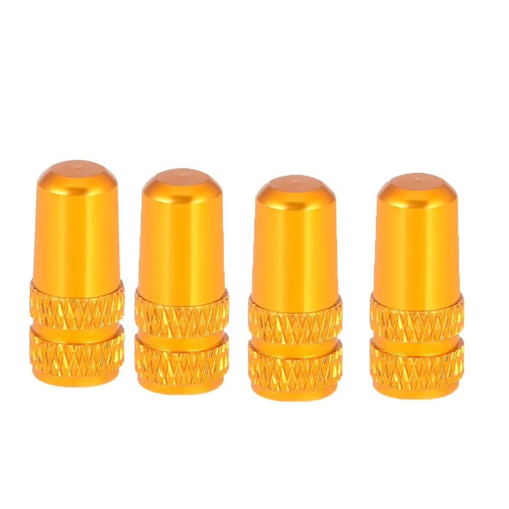 4pcs Aluminum Alloy Presta Valve Caps - Durable Dust Covers for Bikes, Gold Color