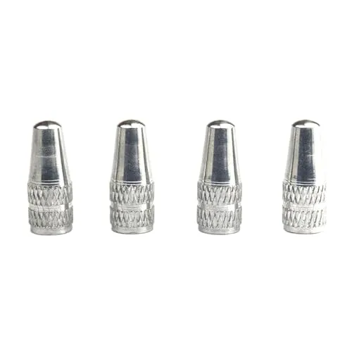 4pcs Aluminum Alloy Tire Valve Caps - Durable Silver Dust Covers for Bikes & Cars