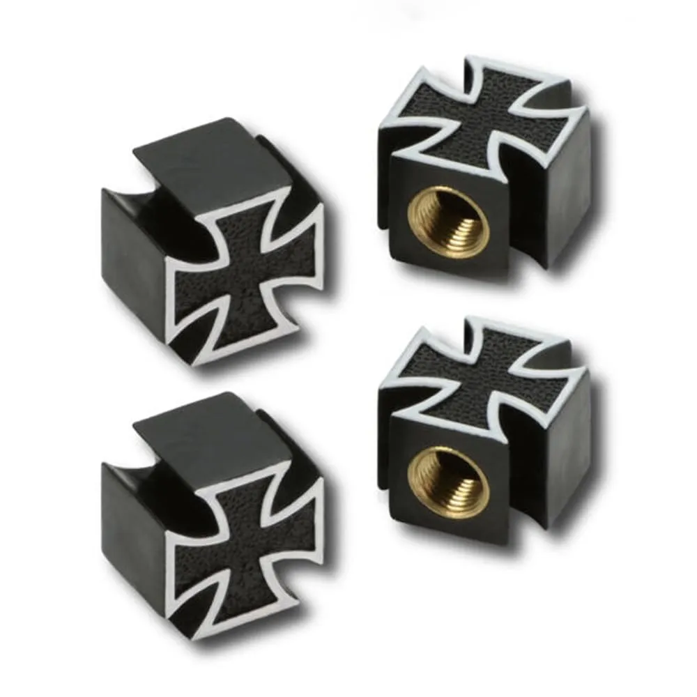 4Pcs Black Tire Valve Stem Caps Universal for Car, Bike & Motorcycle - Durable & Easy to Install