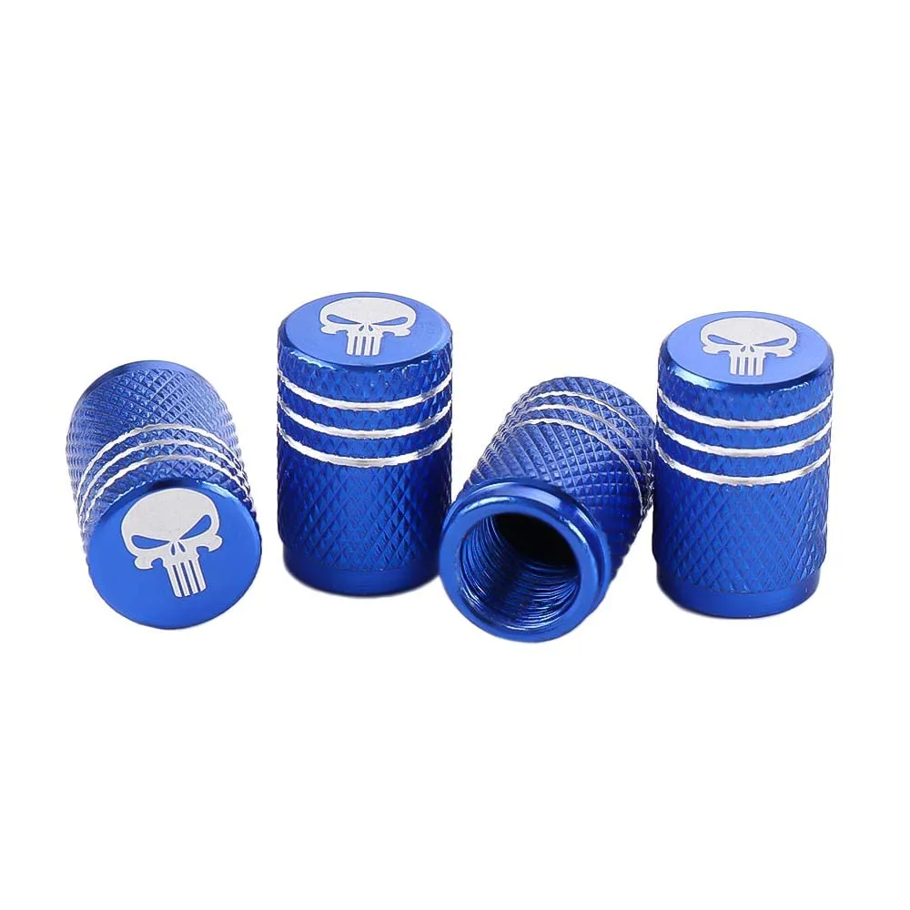 4Pcs Blue Bike Presta Air Valve Caps - Durable Aluminum for Bicycles, Motorcycles, and More