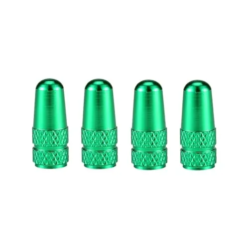4Pcs Green Aluminum Alloy Bike Tire Valve Caps for MTB Road Racing - Durable & Easy to Install