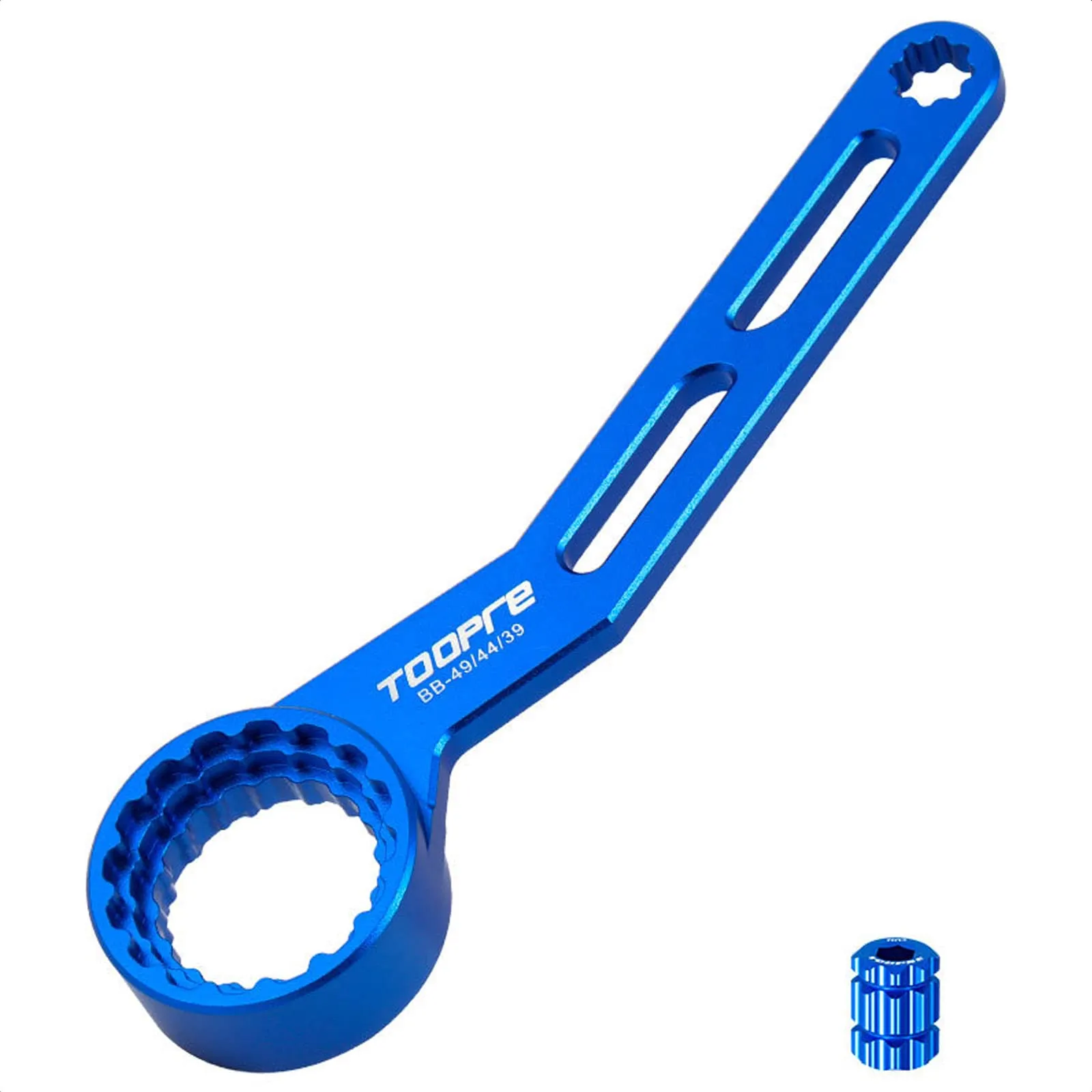 6-in-1 Bike Bottom Bracket Tool for 12/16-Notch 39/41/44/46/49mm External Cups & Crank Arm Cap